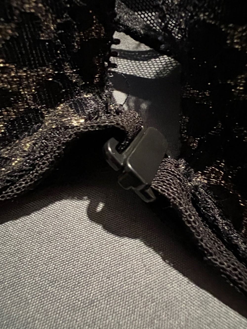 Victoria's Secret Push Up Black Bra with Gold Lace Racerback - Picture 4 of 12